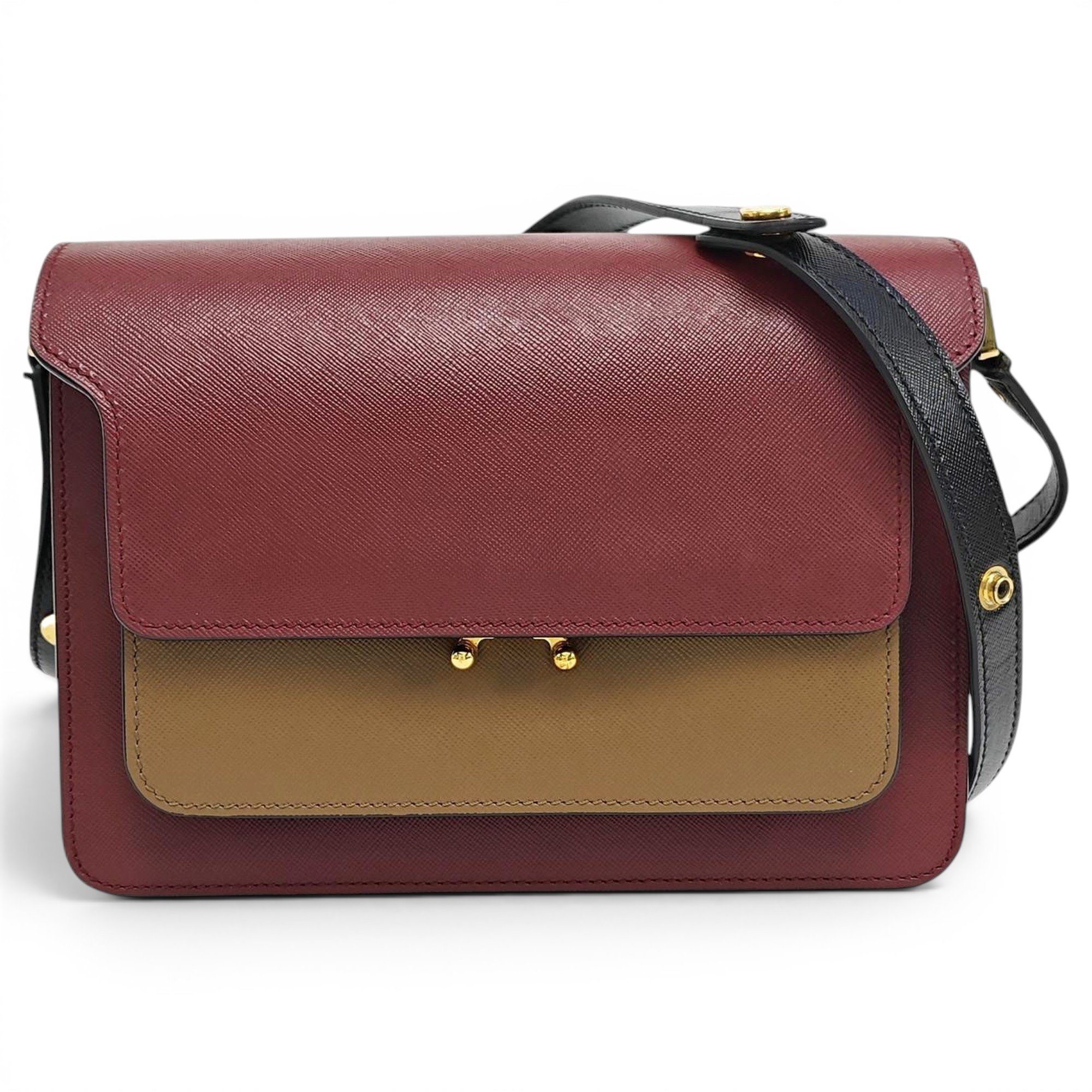 Trunk leather crossbody bag