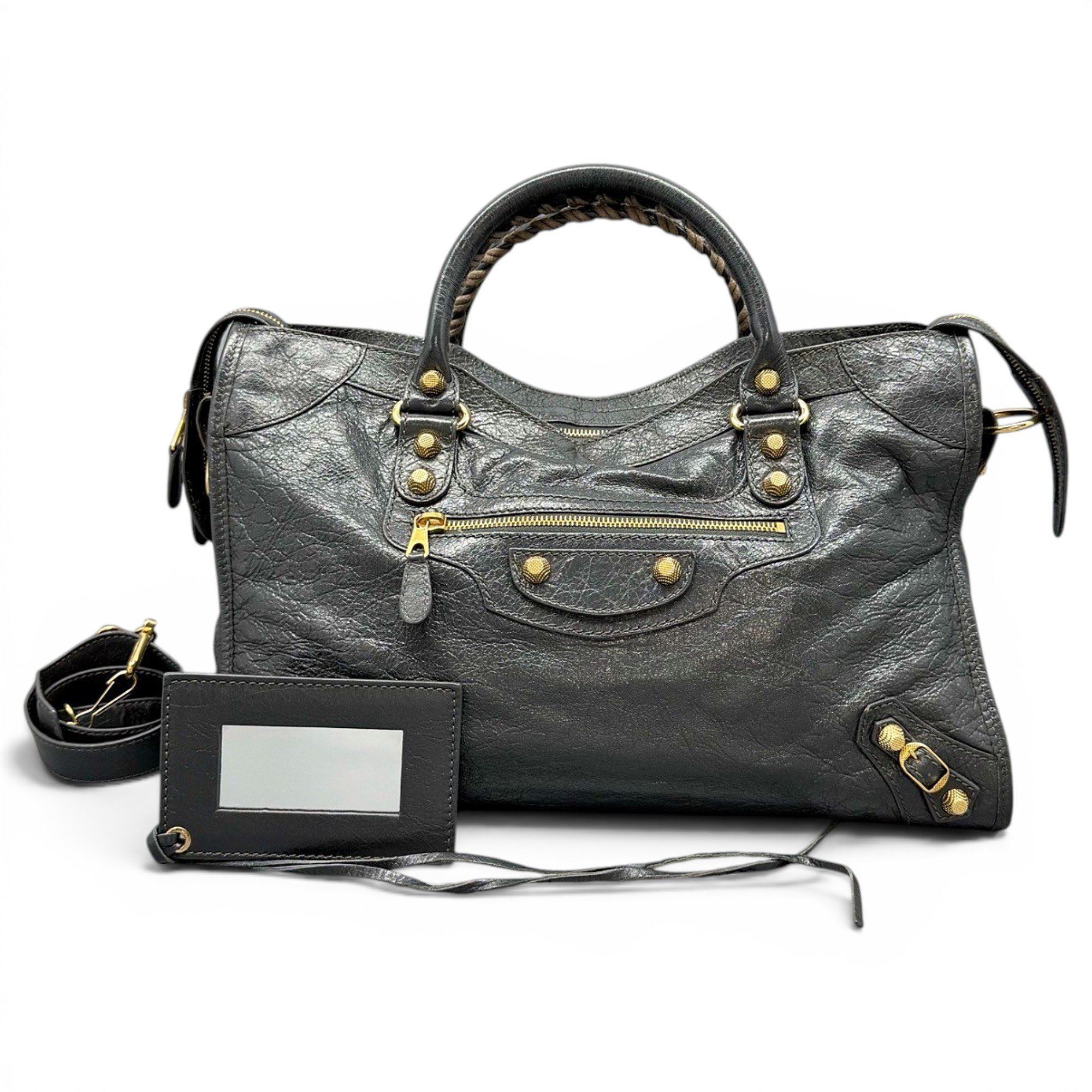 City leather handbag