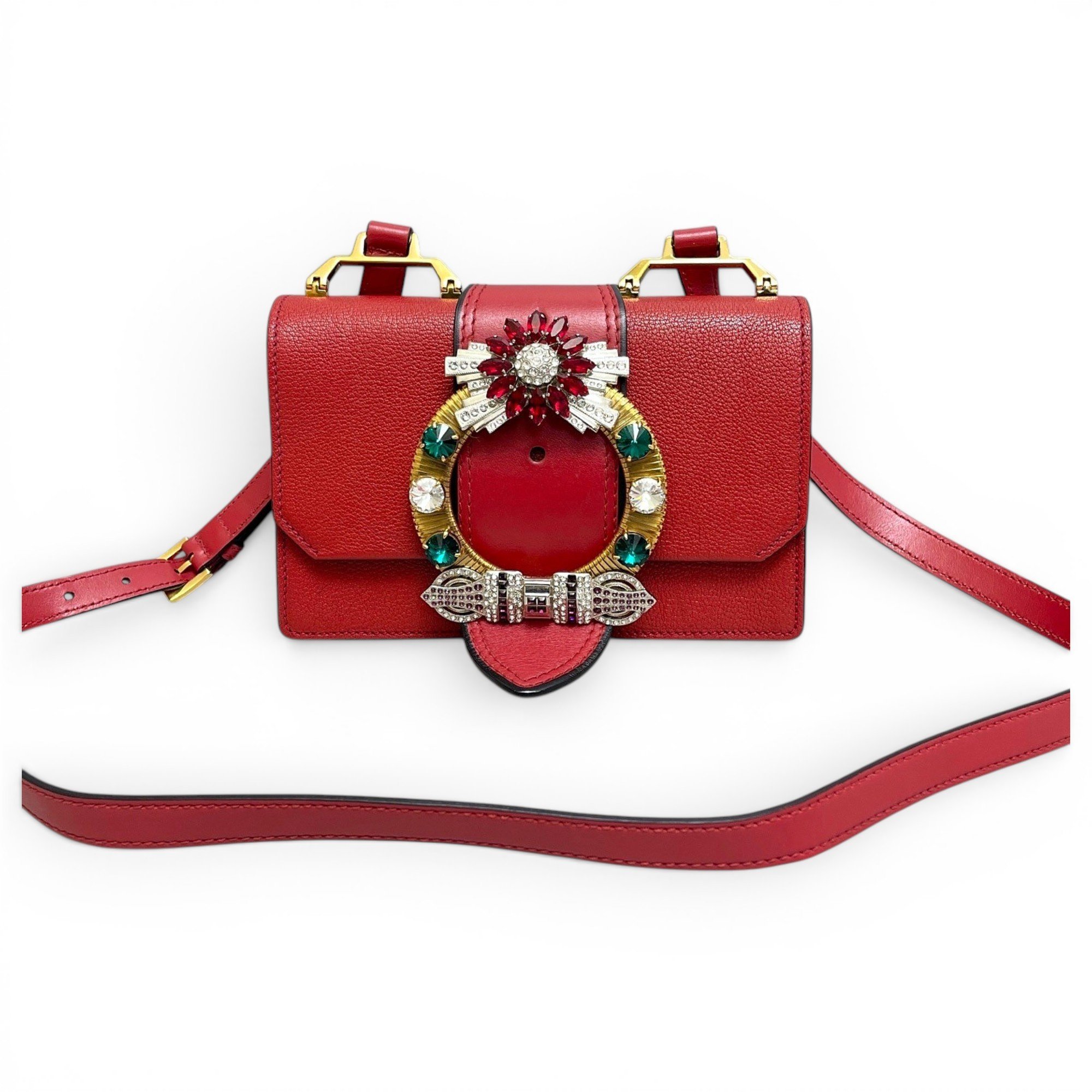 Miu Lady leather handbag