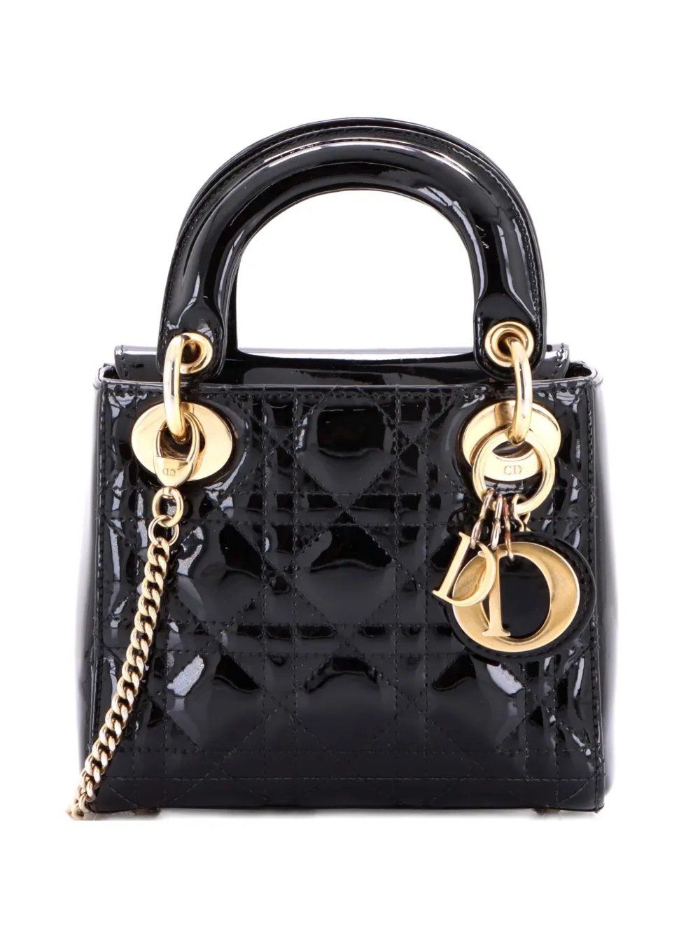Lady Dior Chain Bag Cannage Quilt Patent Mini satchel