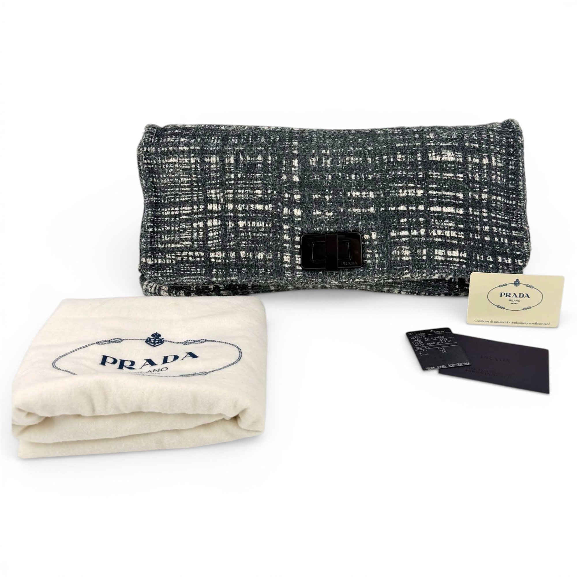 Tweed clutch bag