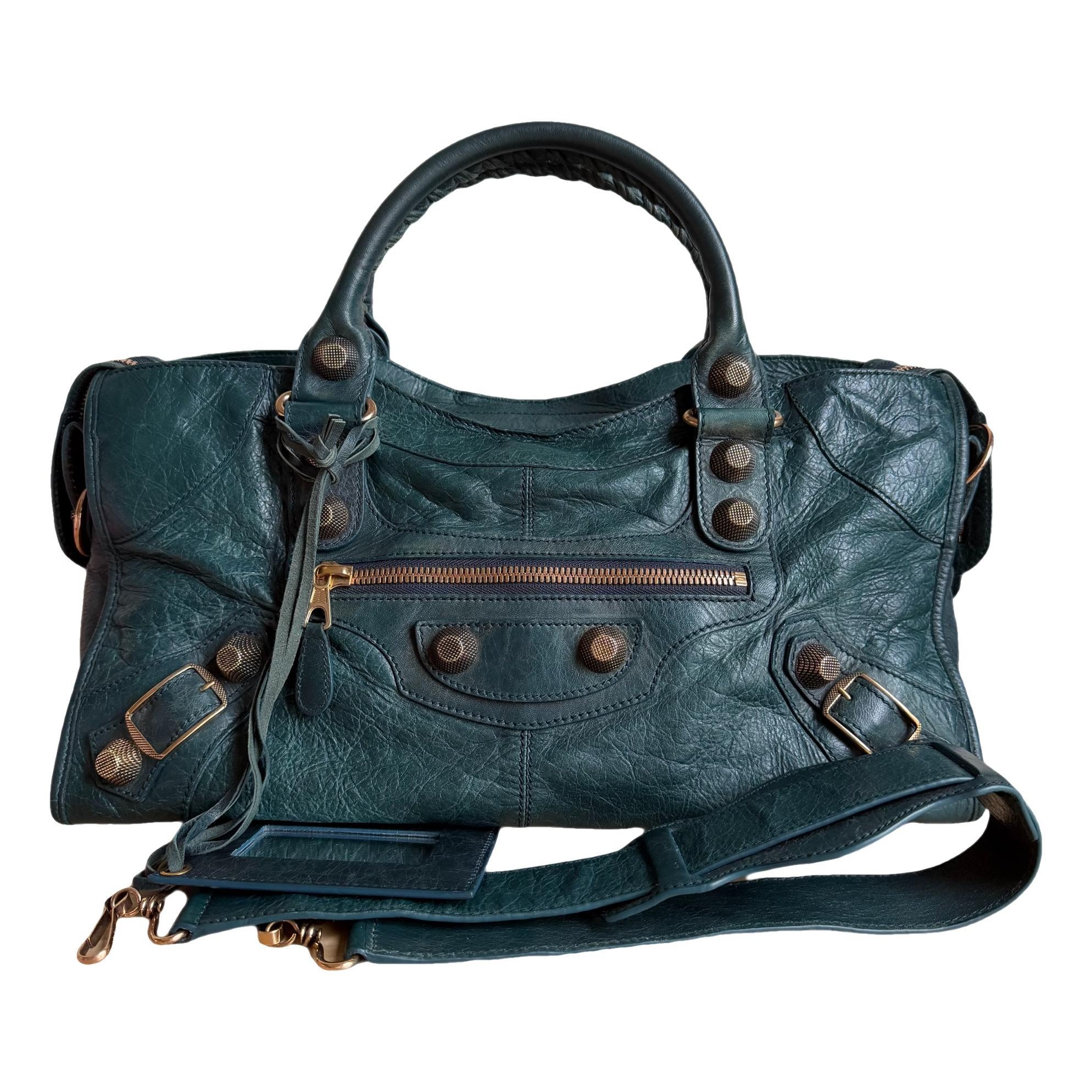 City leather handbag