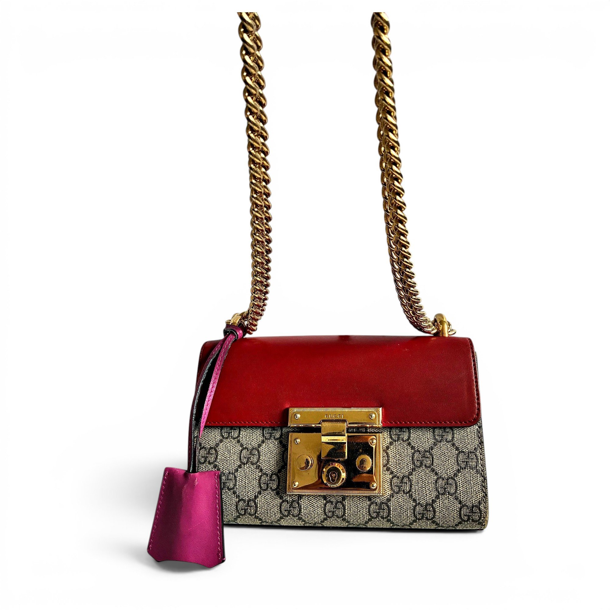 Padlock leather handbag