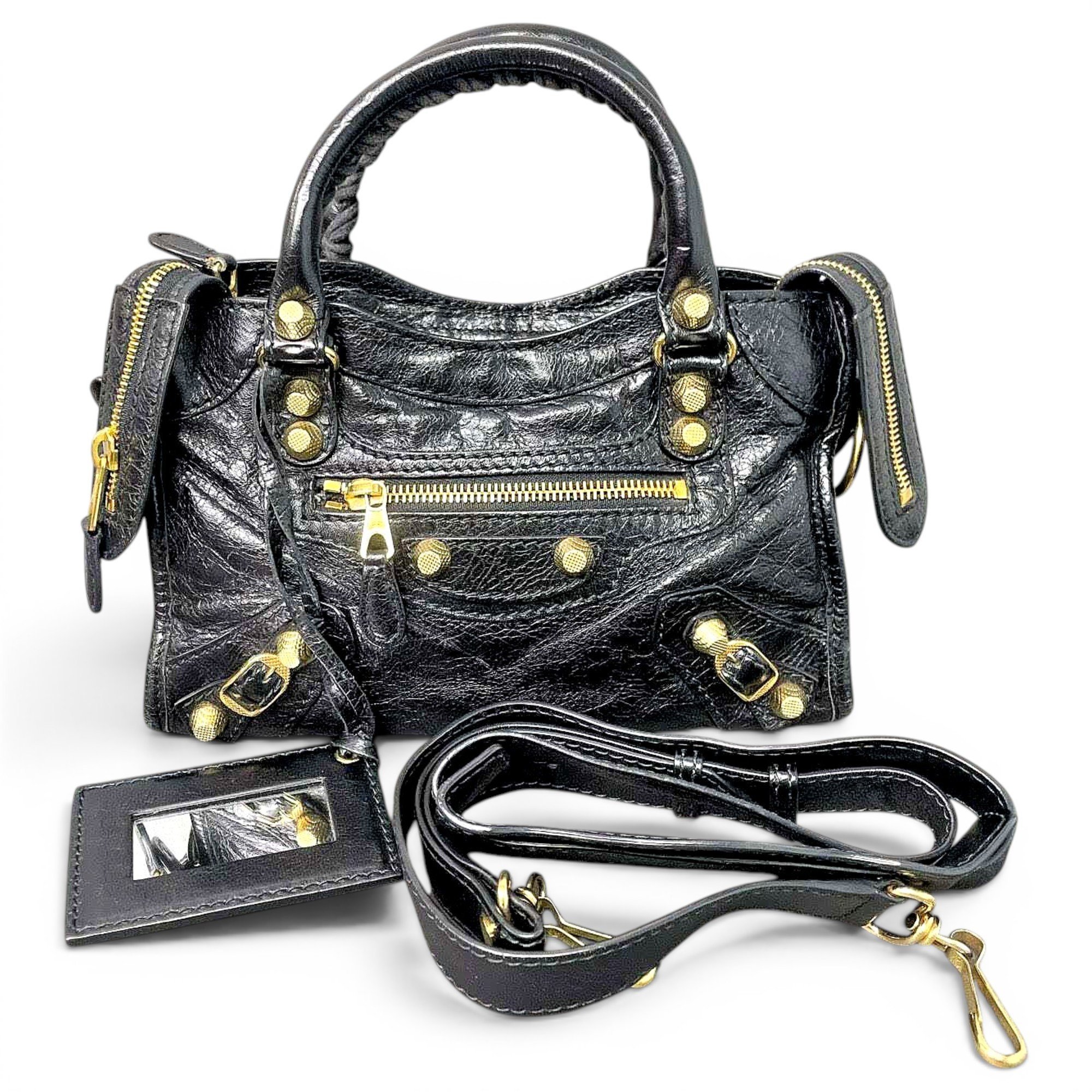 Classic Metalic leather handbag