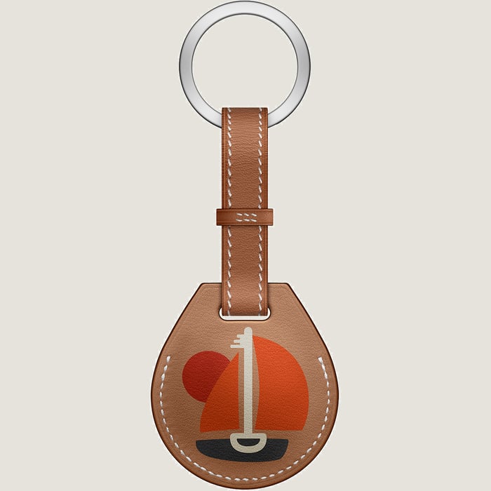Gold Apple Airtag Hermès Key Ring