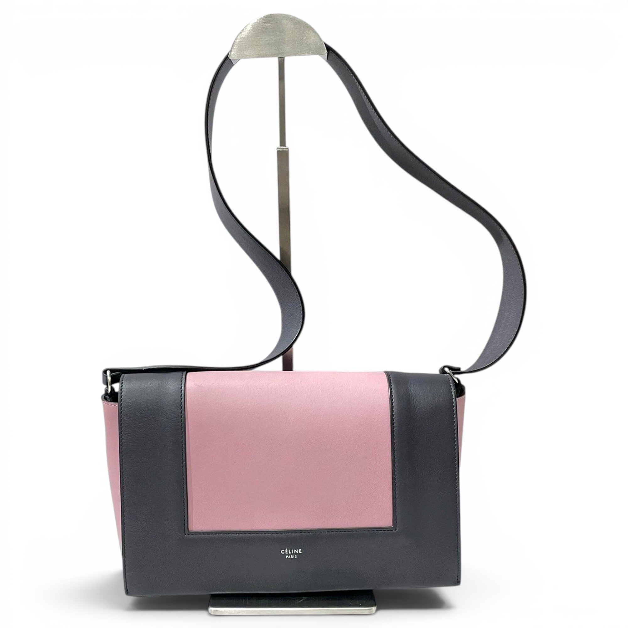 Frame leather handbag