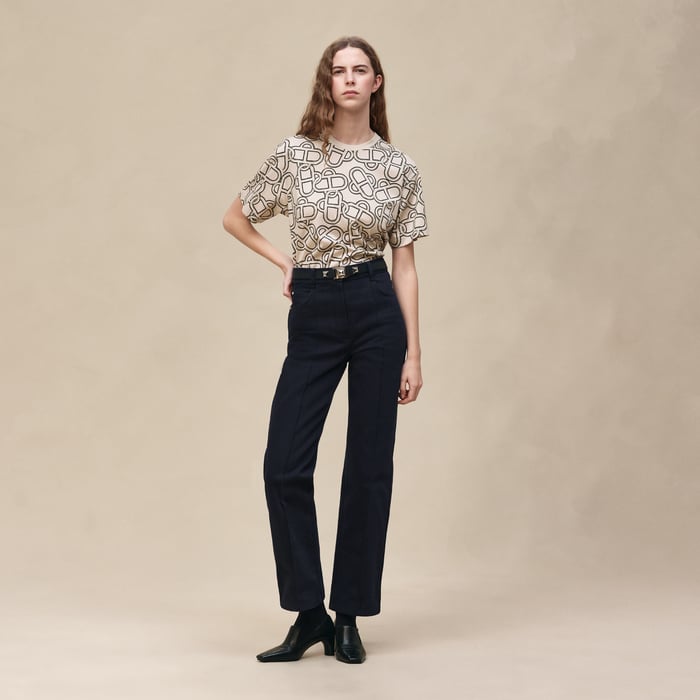 Beige Pierre d'Istrie "Maillon Equestre" Maxi T-shirt