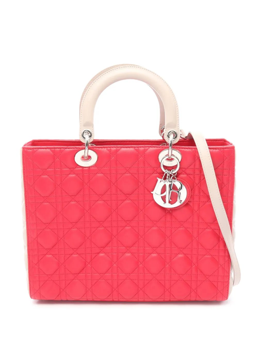 2000-2026 Large Bicolor Lambskin Cannage Lady Dior satchel