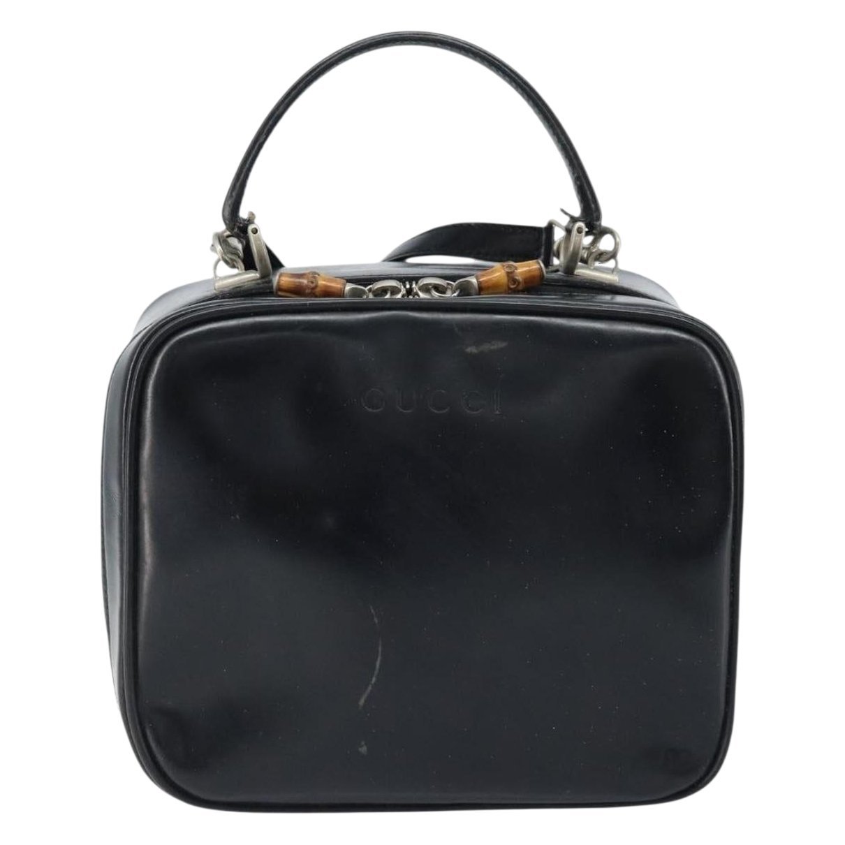Bamboo patent leather handbag