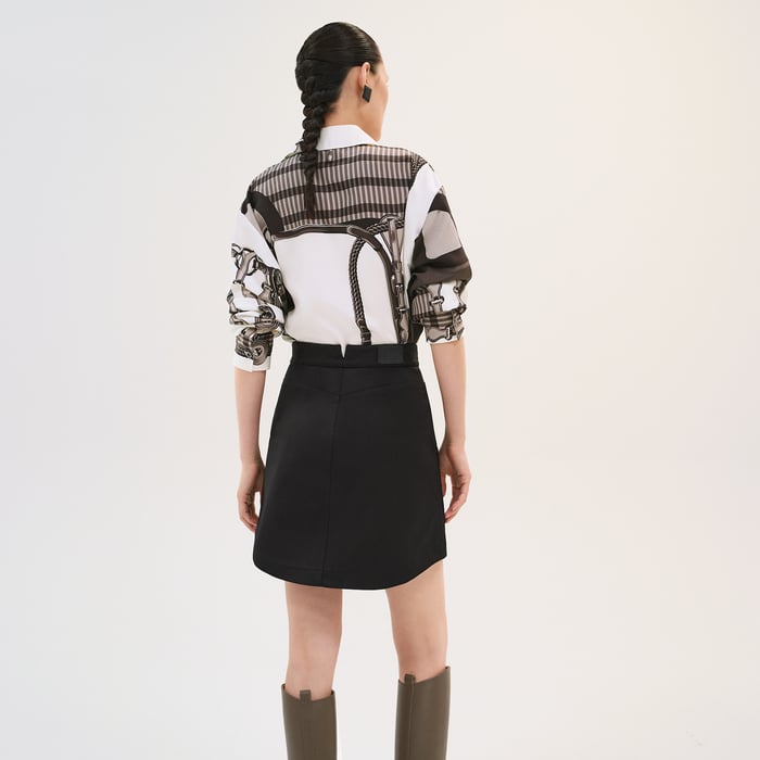 Noir Miniskirt With Equestrian Details