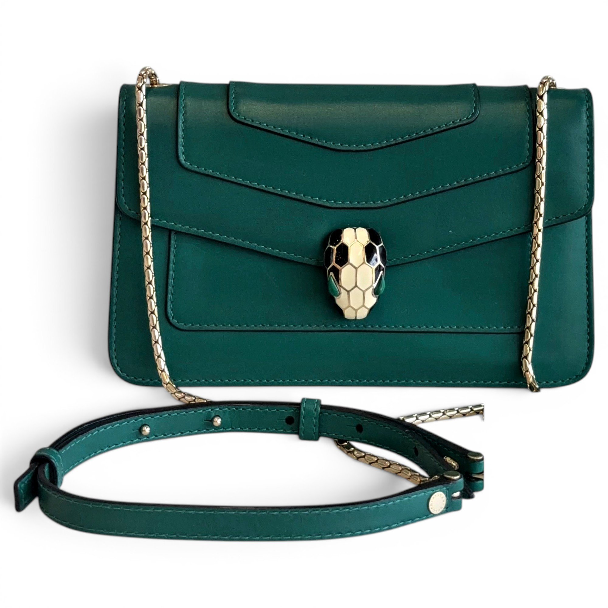 Serpenti leather handbag