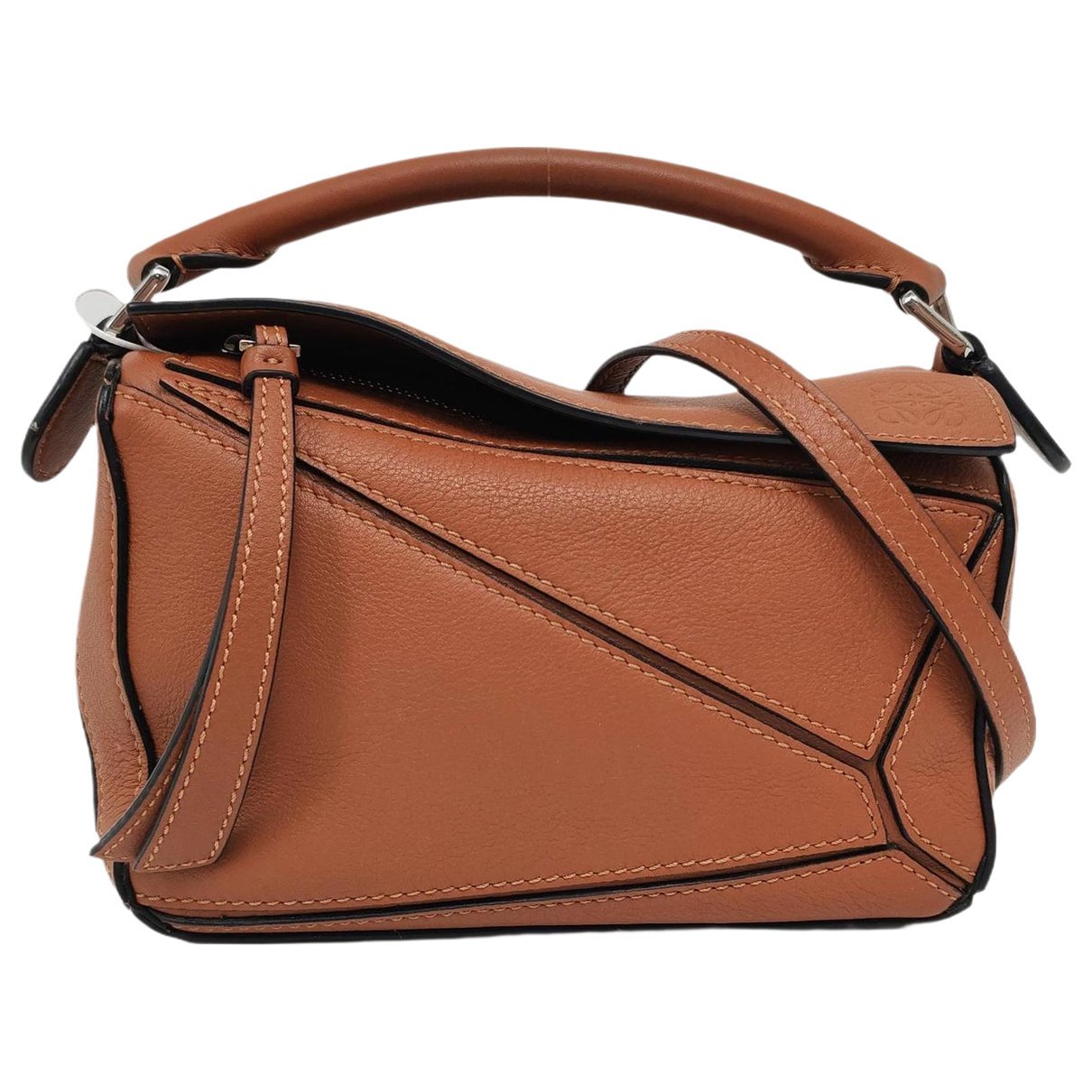 Puzzle leather handbag
