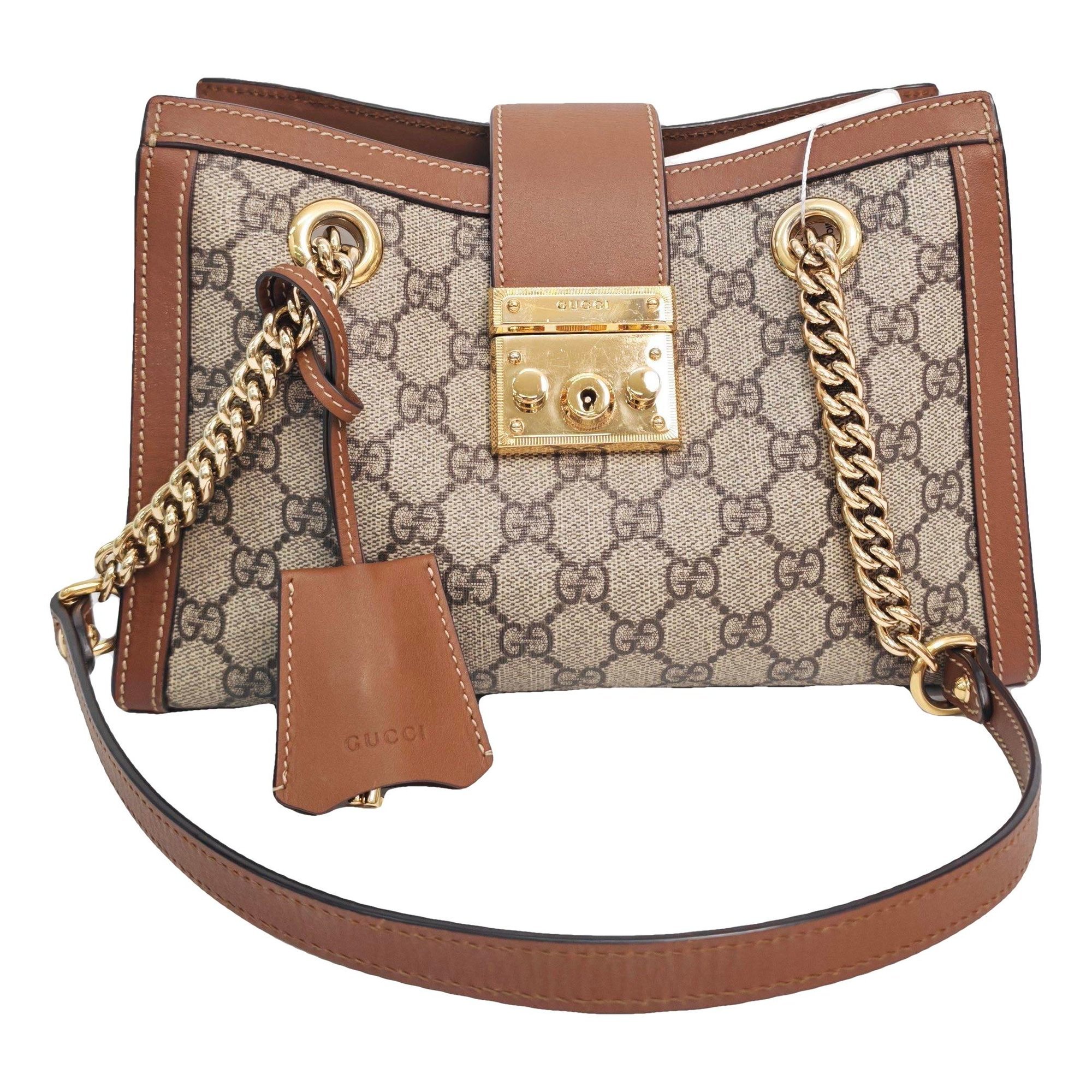 Padlock leather handbag
