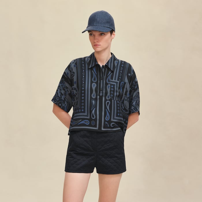 Noir Réglisse "Candy Libris Bandana" Blouse