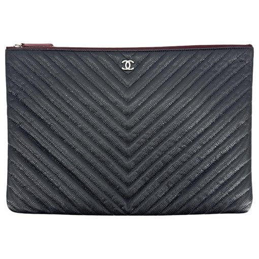 Leather clutch bag