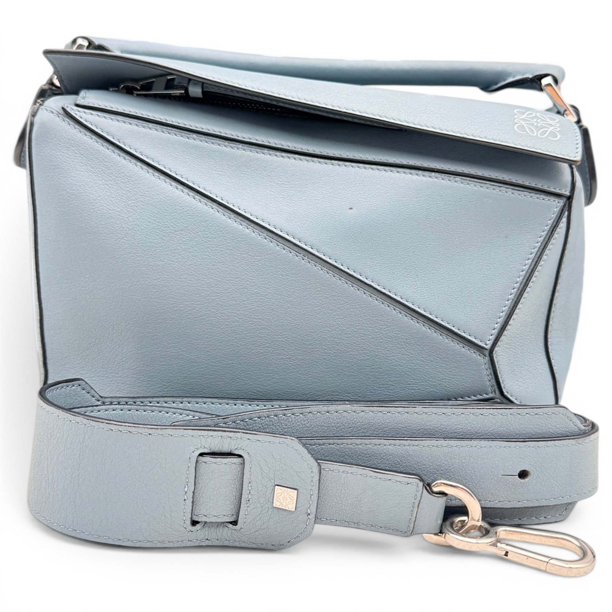 Puzzle leather handbag