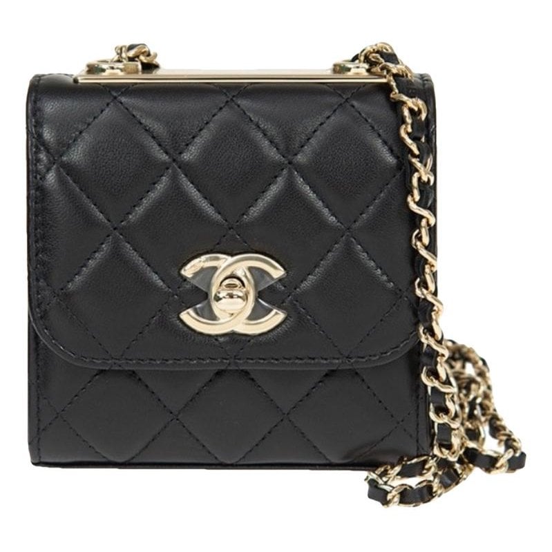 Trendy CC leather crossbody bag