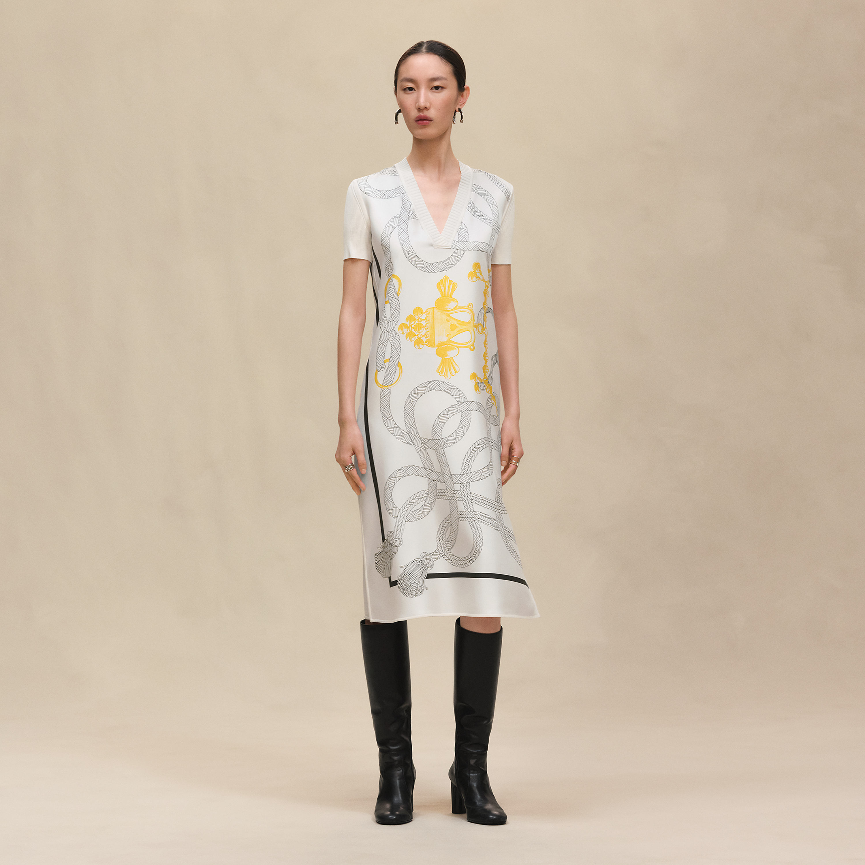 "Palefroi Remix" twillaine long dress
