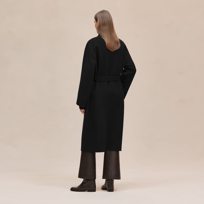 Noir Cashmere Wrap Coat