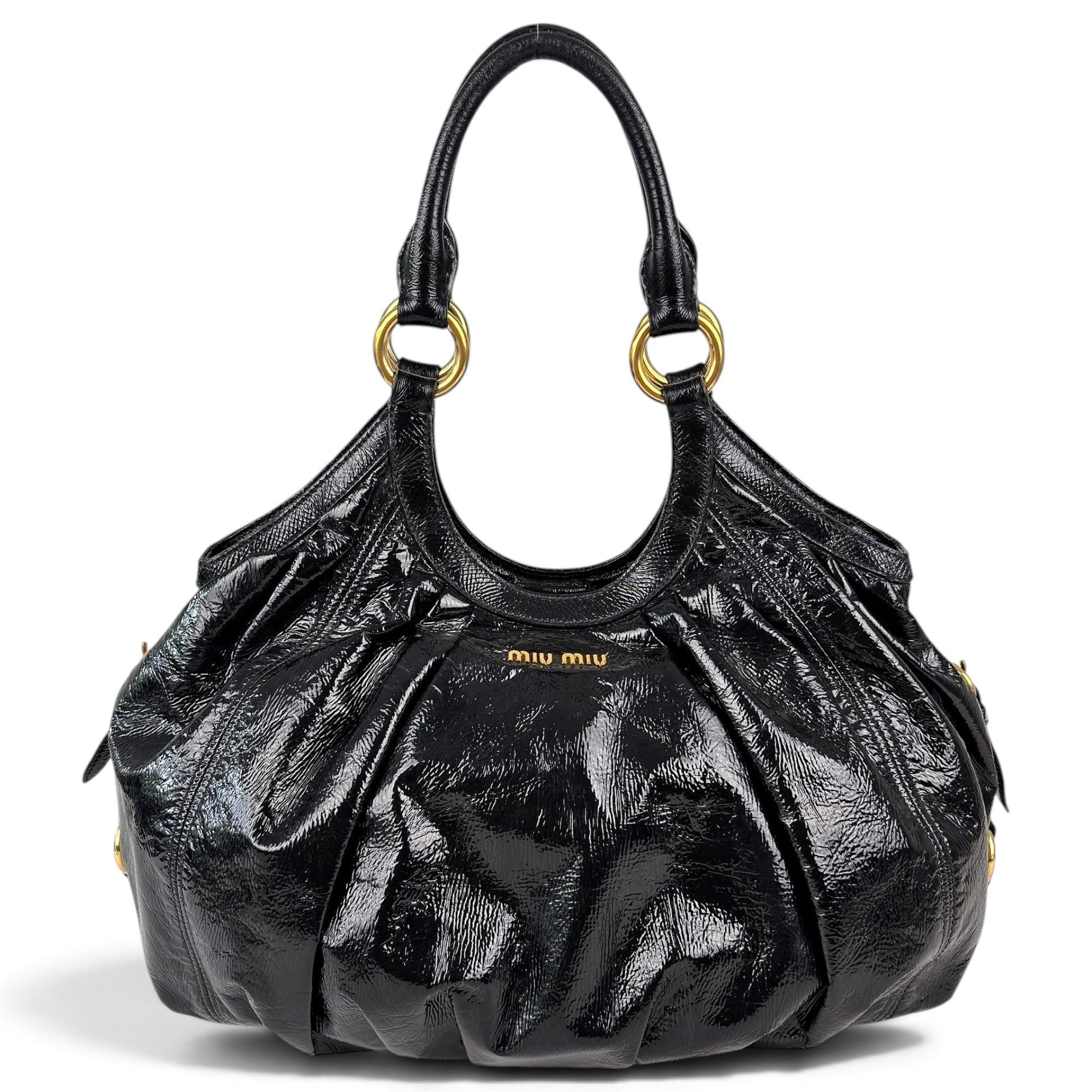 Vitello patent leather handbag