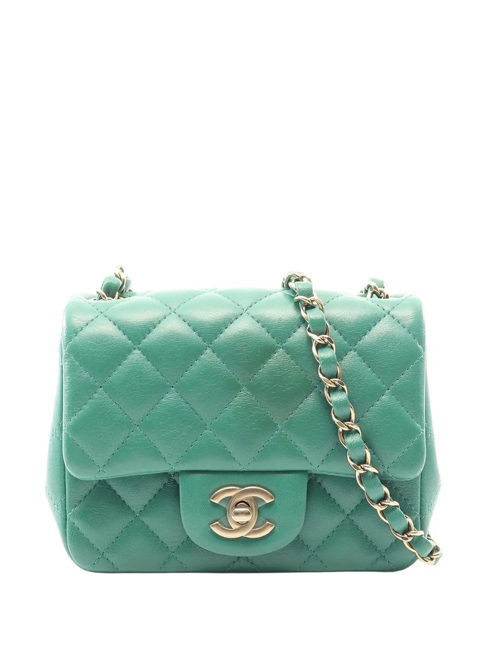 2021-2026 Mini Square Classic Lambskin Single Flap crossbody bag