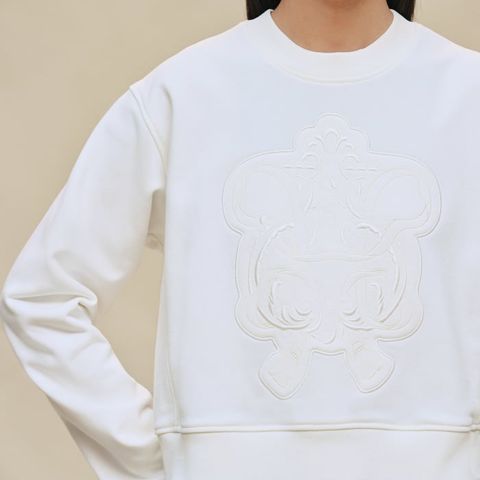 Blanc Cassé Sweatshirt With Embroidered Darts