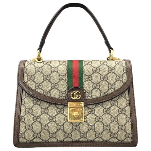 Ophidia Flap Top Handle leather handbag