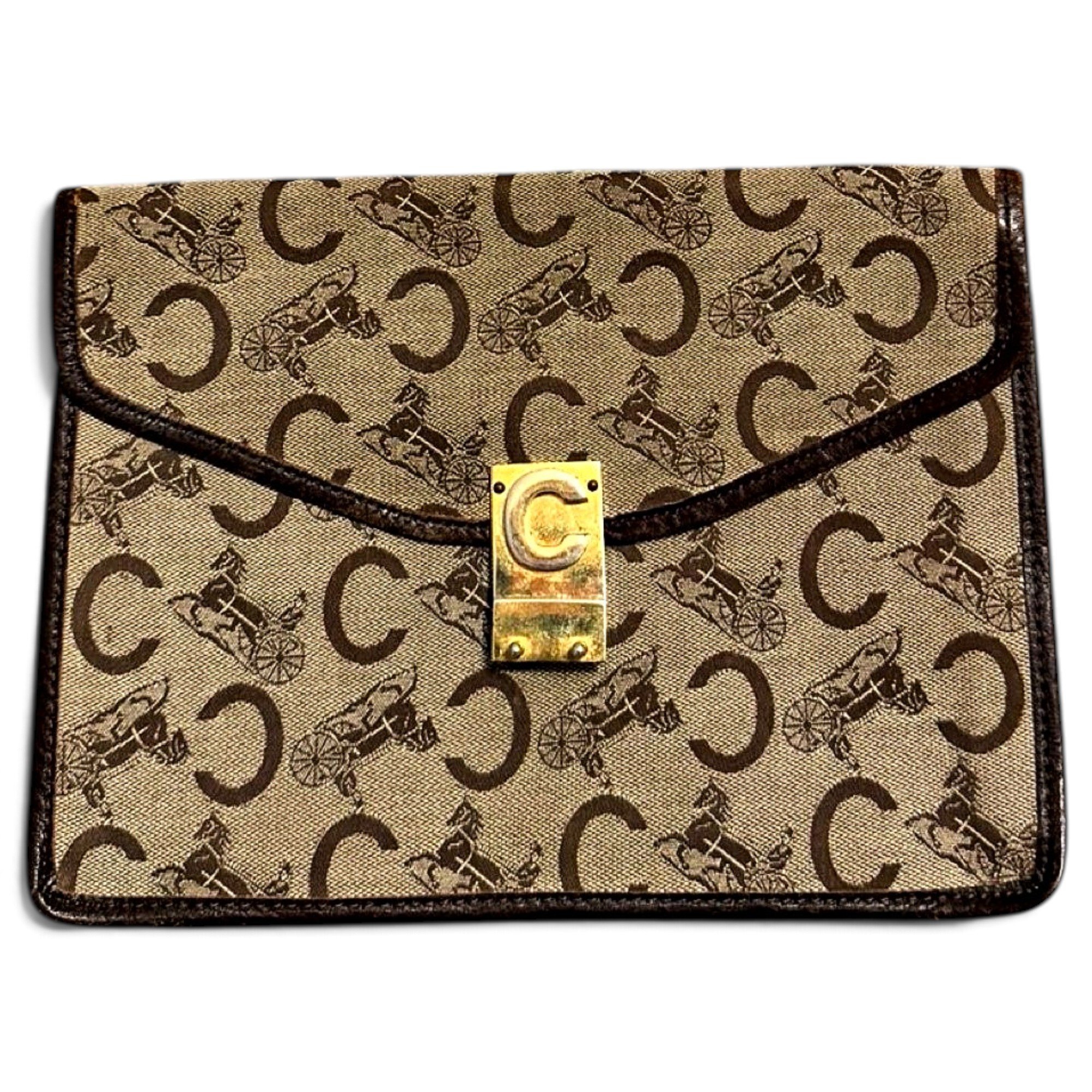 Triomphe Vintage cloth clutch bag