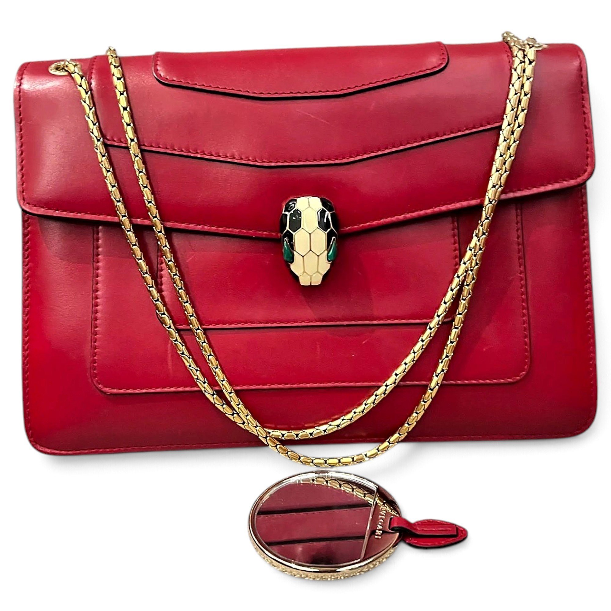 Serpenti leather handbag