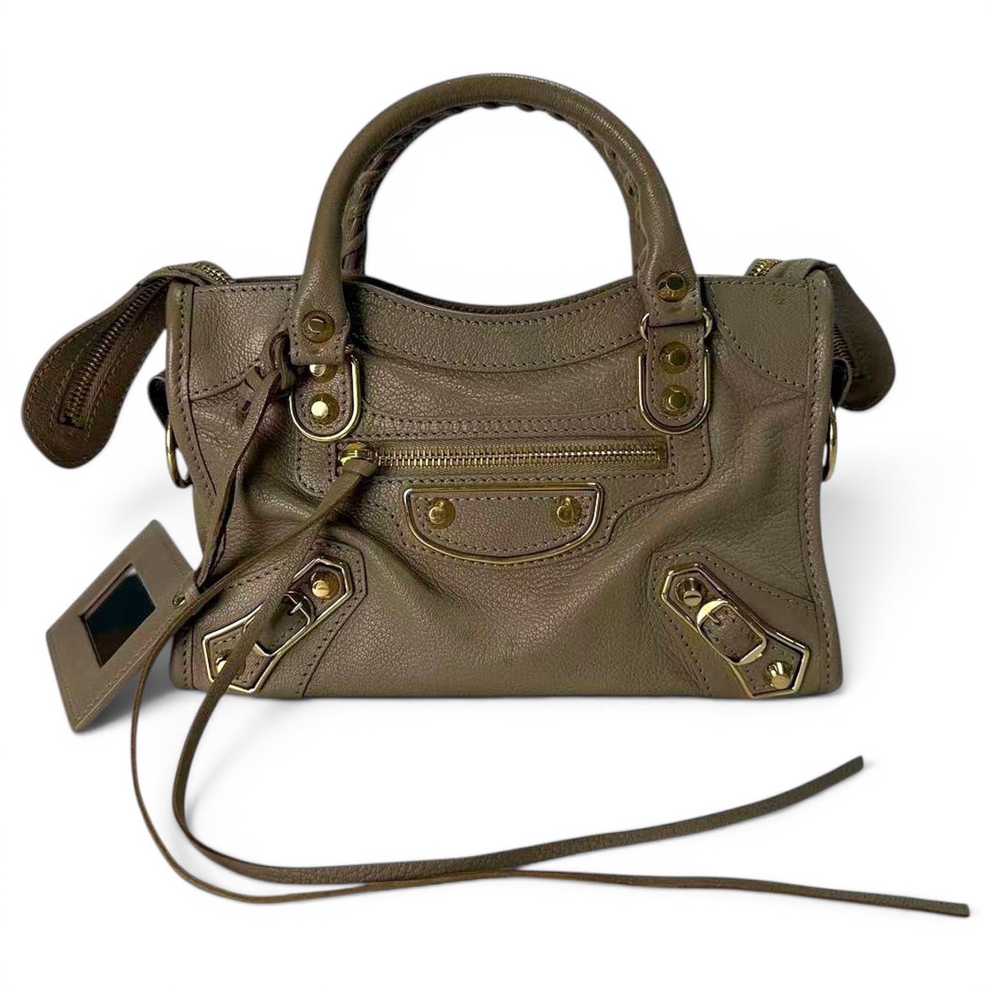 City leather handbag