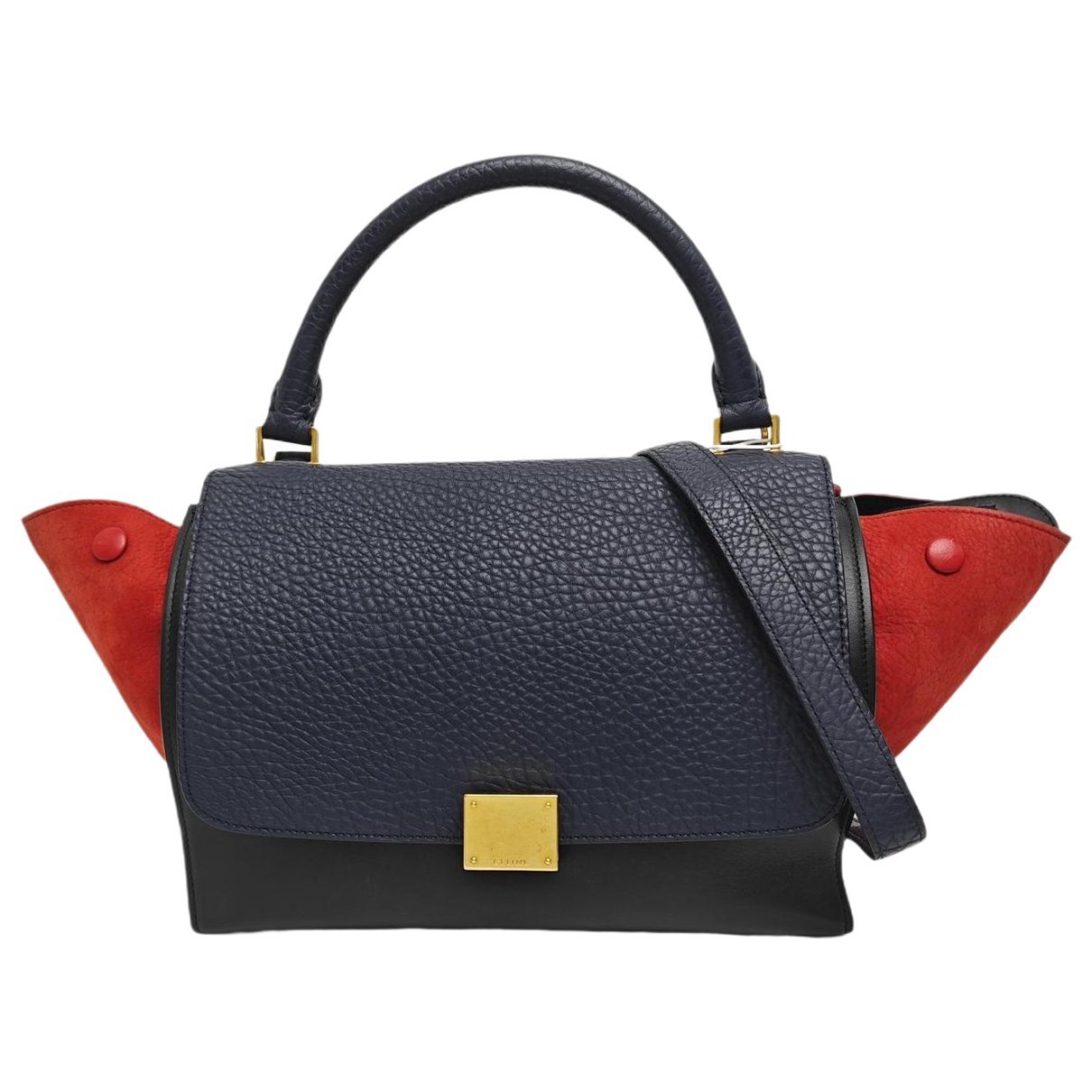 Trapèze leather handbag