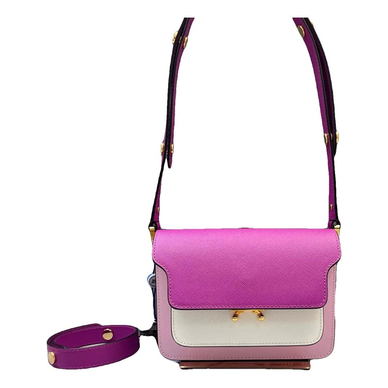 Trunk leather crossbody bag