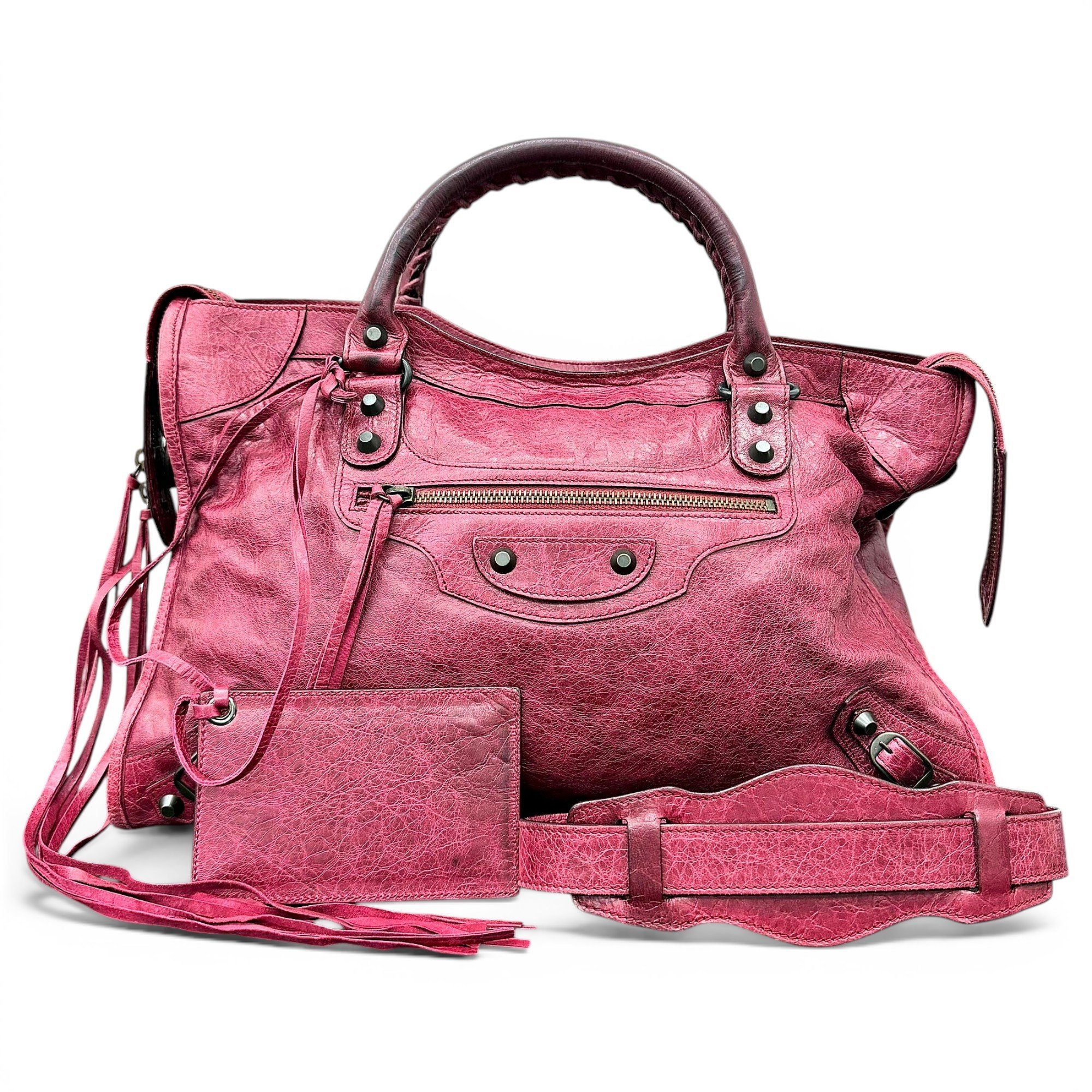 Classic Metalic leather handbag
