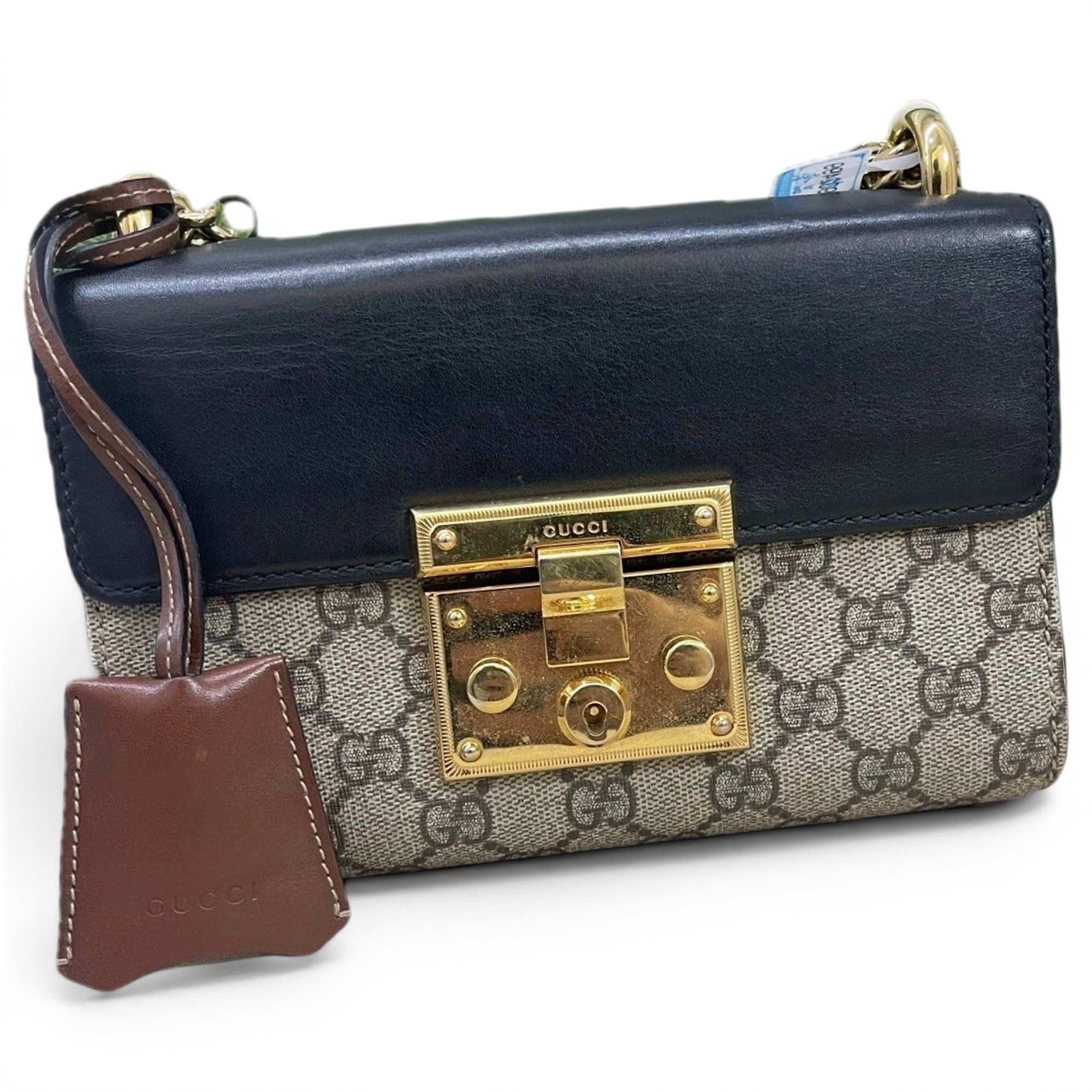 Padlock leather handbag