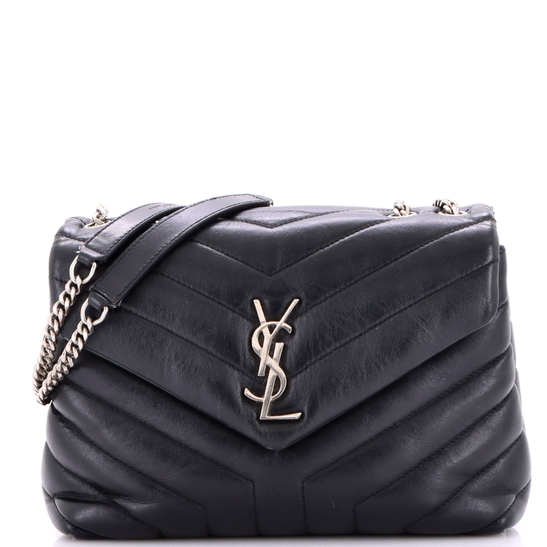 Saint Laurent Loulou Shoulder Bag Matelasse Chevron Leather Small