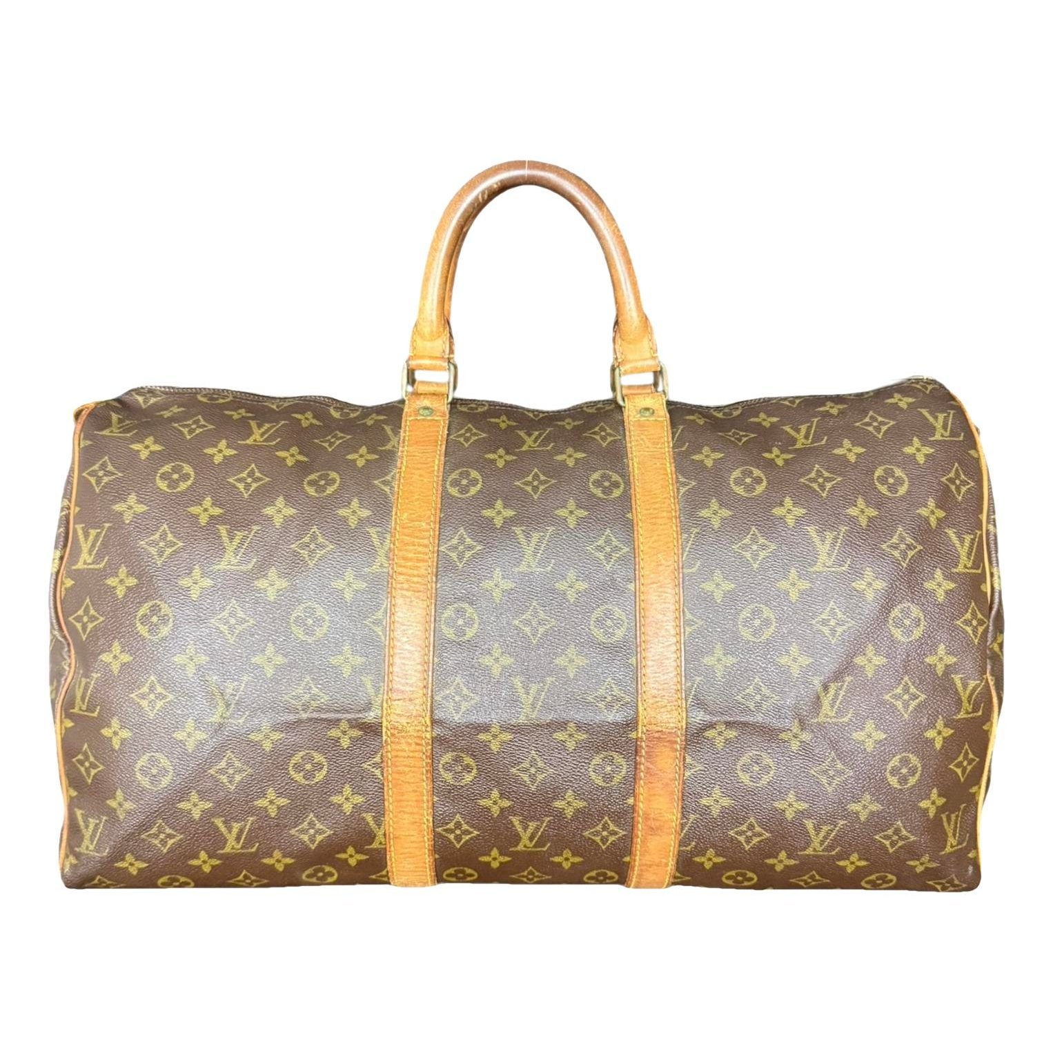 Keepall leather travel bag