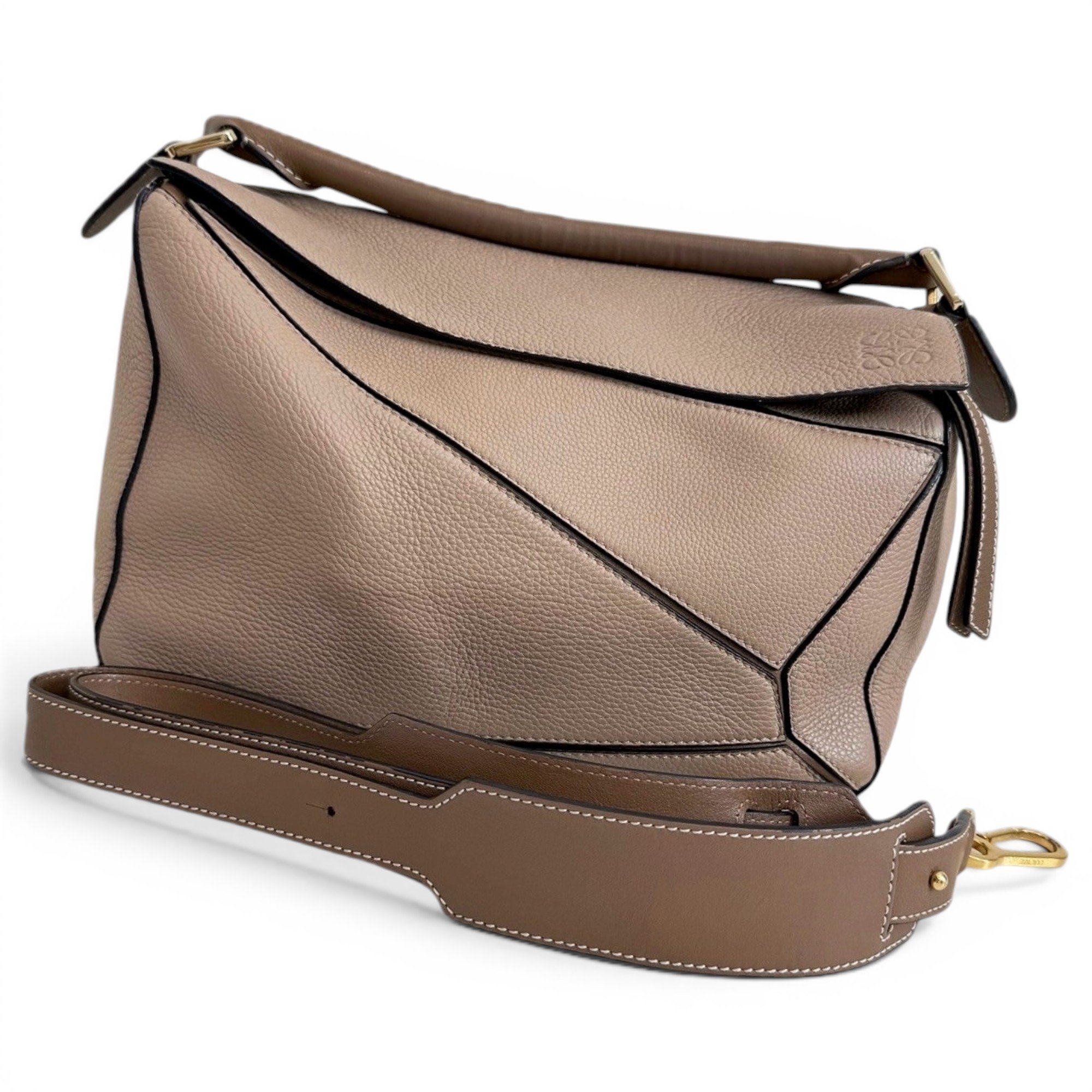 Puzzle leather handbag
