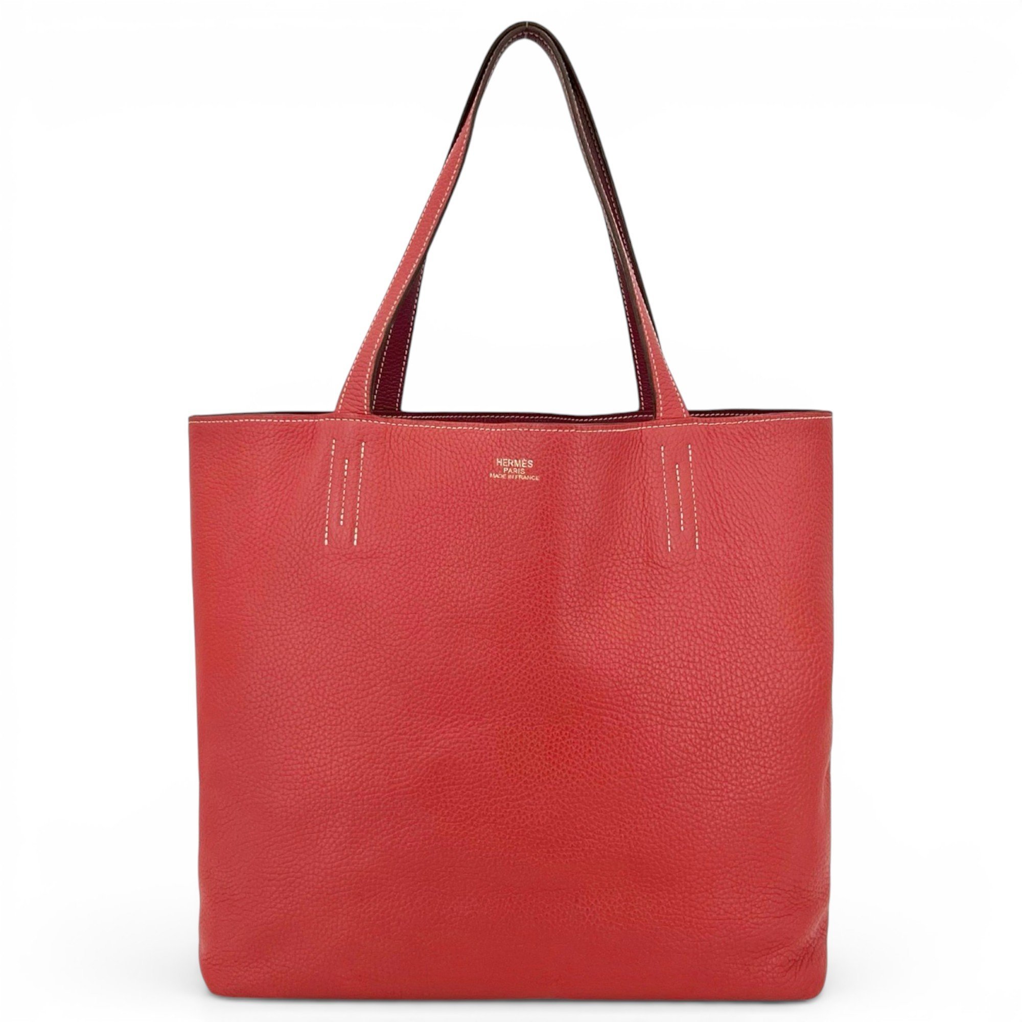 Double sens leather tote