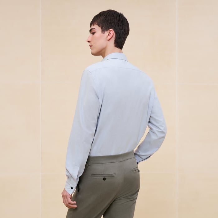Gris "Cheval Punk Jacquard" Fitted Shirt