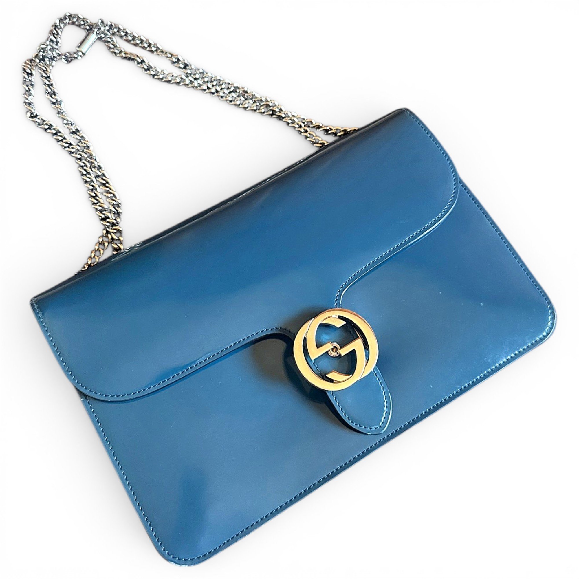 Interlocking leather handbag