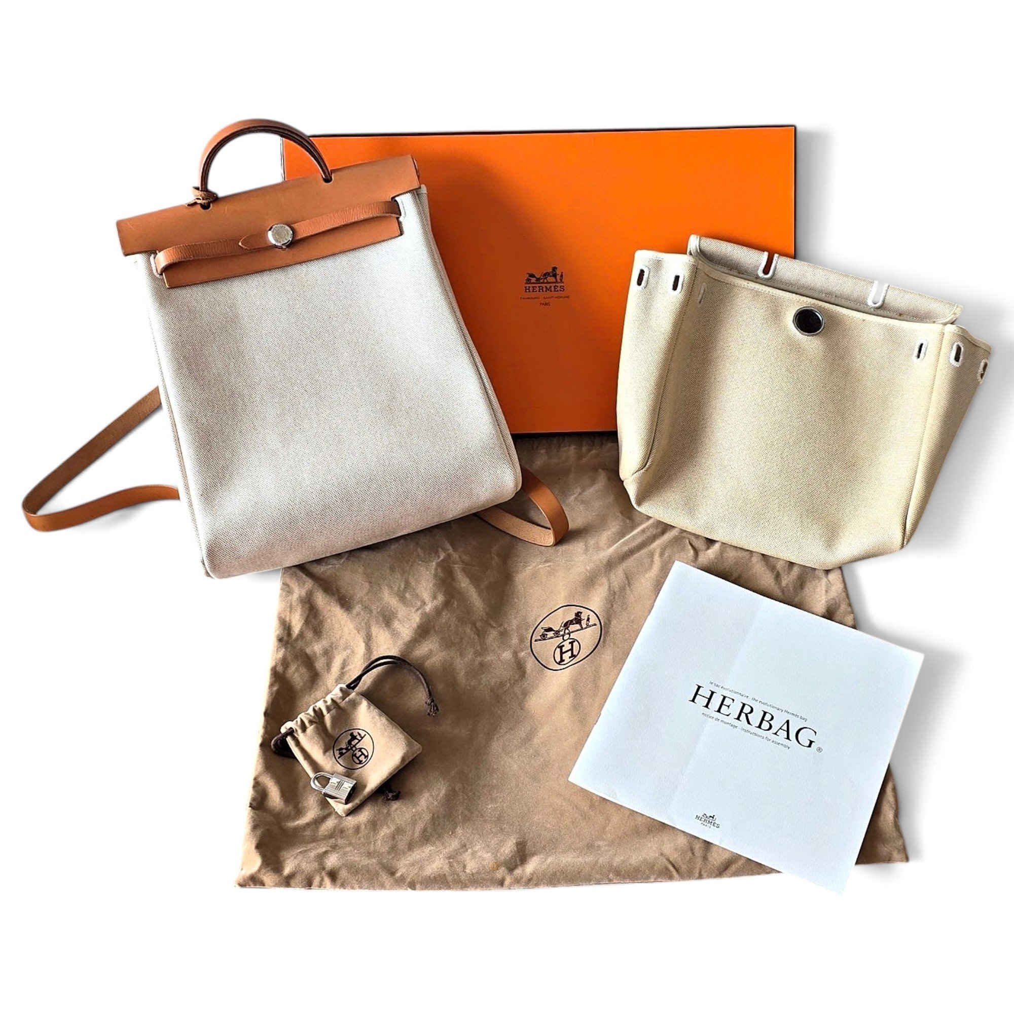 Hermes Herbag Handbag Beige
