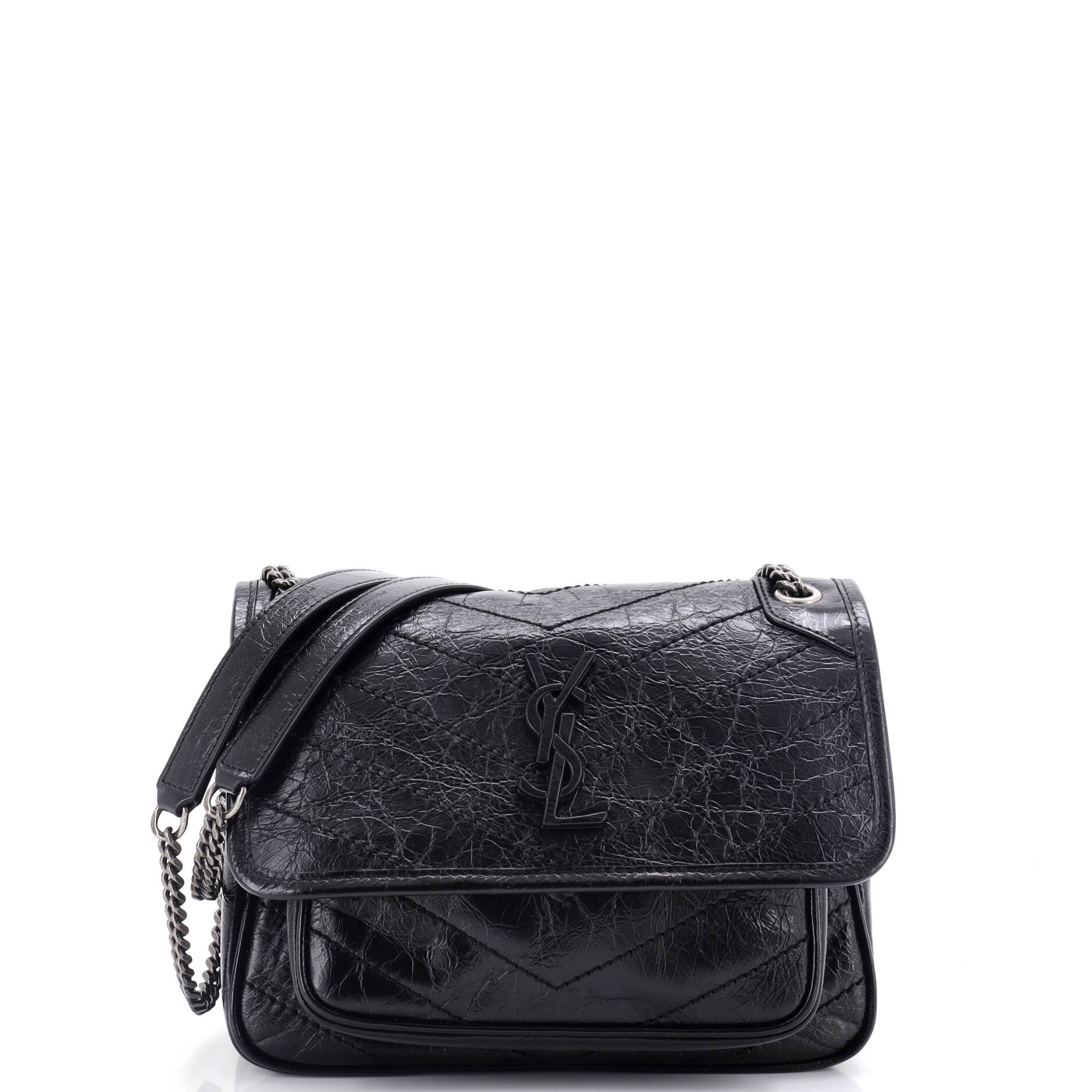 Niki Chain Flap Bag Matelasse Chevron Leather Baby