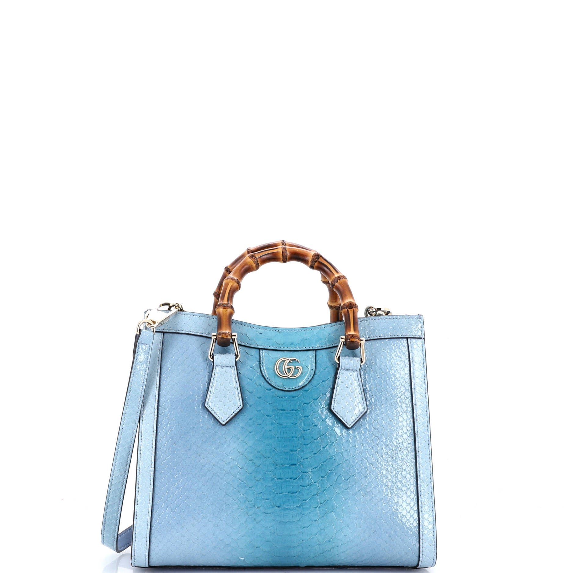 Diana NM Bamboo Handle Tote Python Small