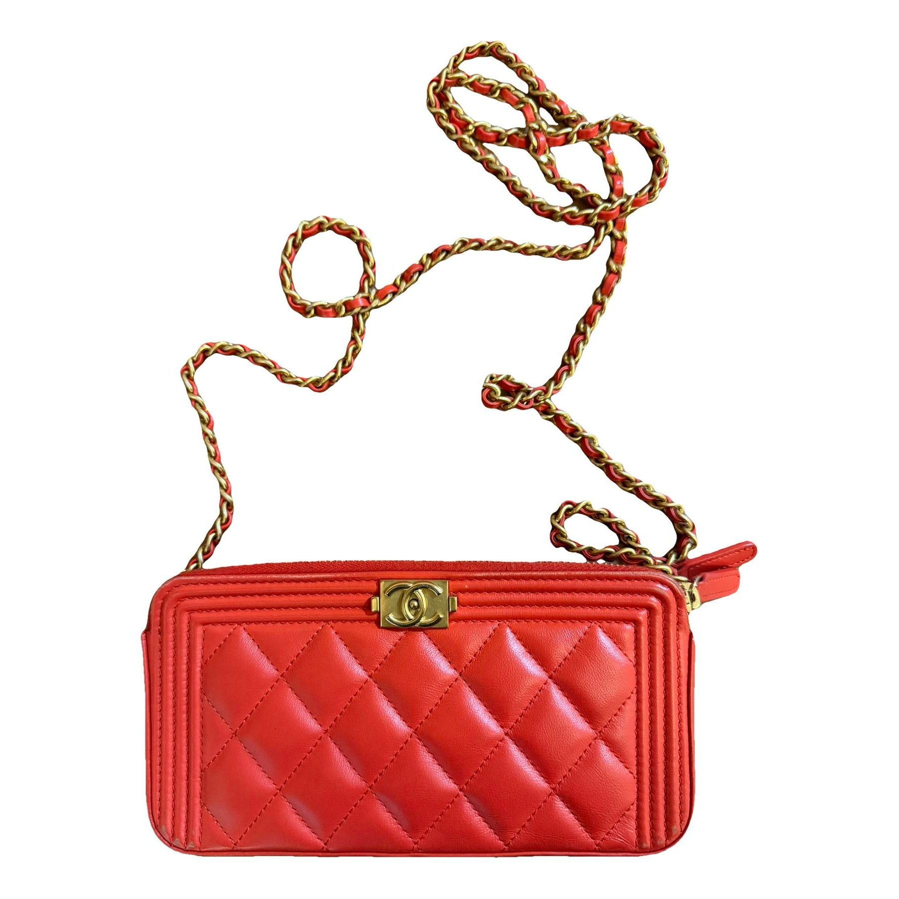 Wallet On Chain leather crossbody bag