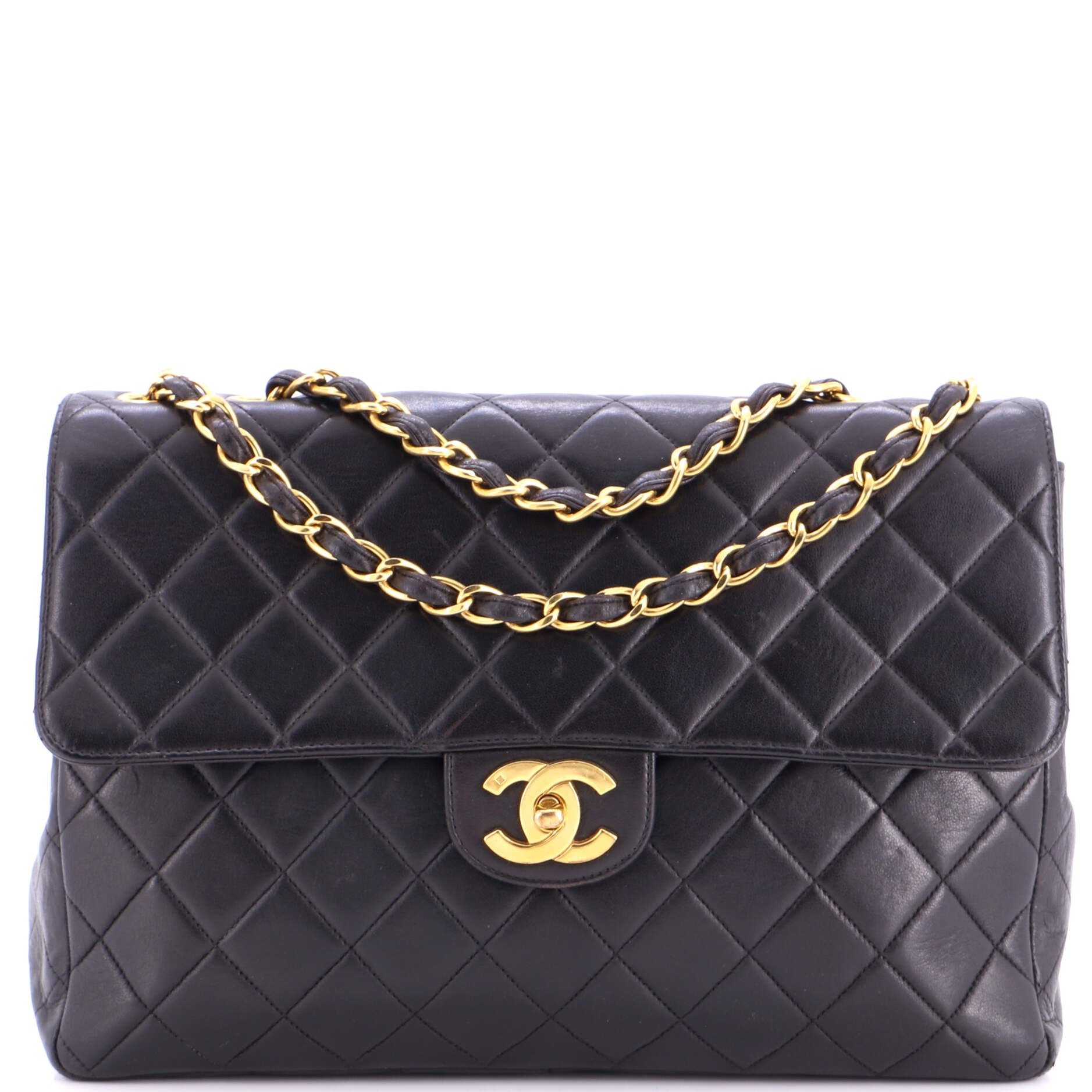 Vintage Classic Single Flap Bag Quilted Lambskin Jumbo