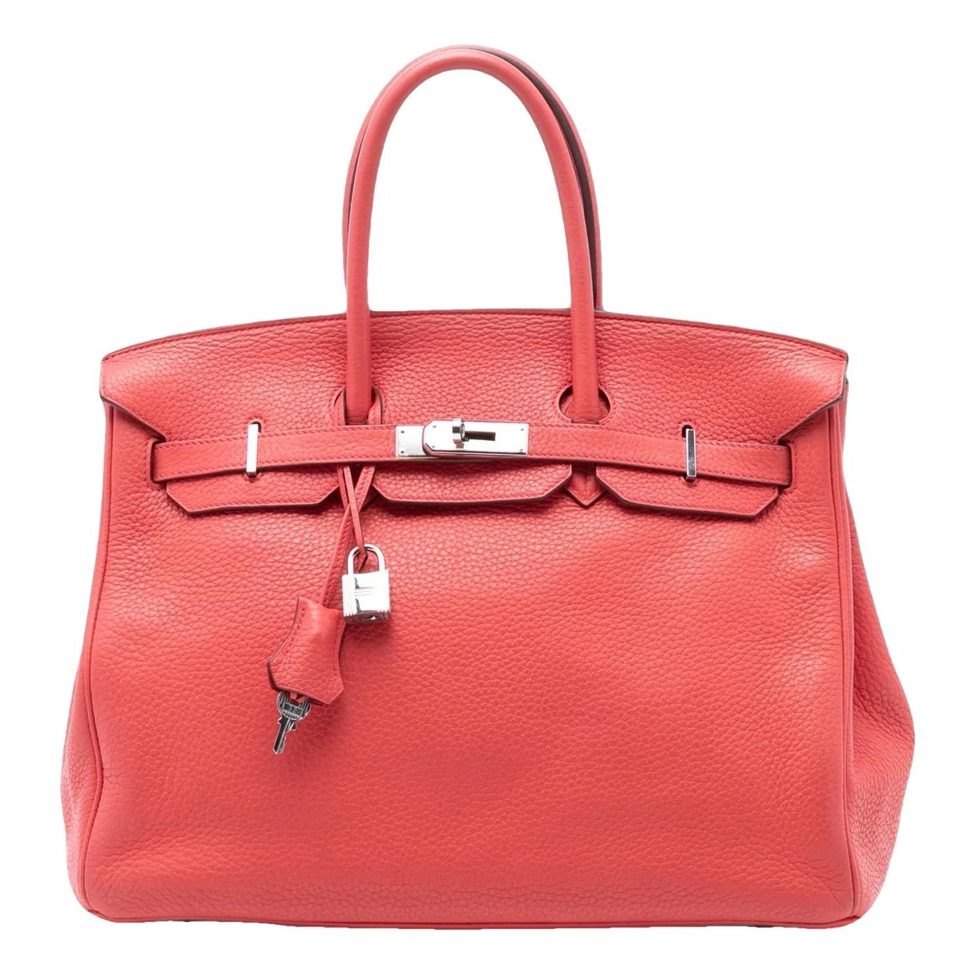 Hermes Birkin 35 Handbag Clemence Leather 2009