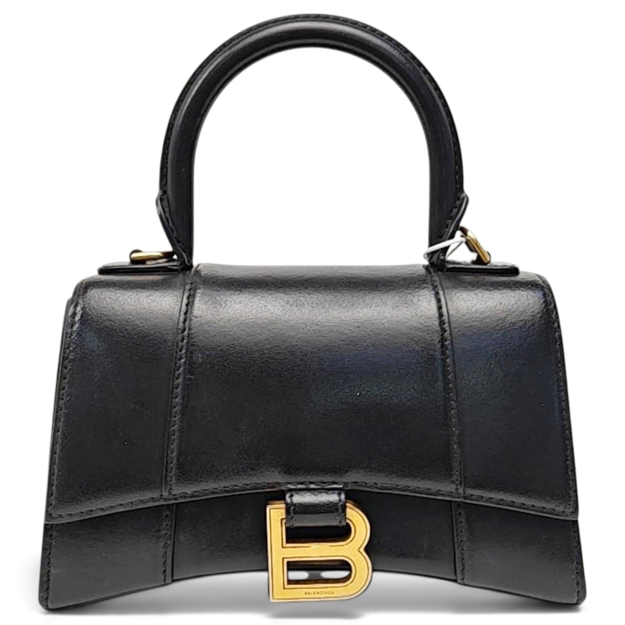 Hourglass leather handbag