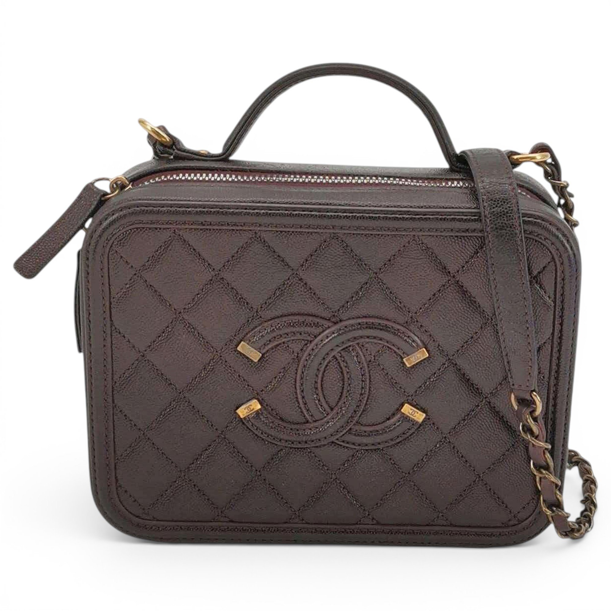 Vanity leather handbag