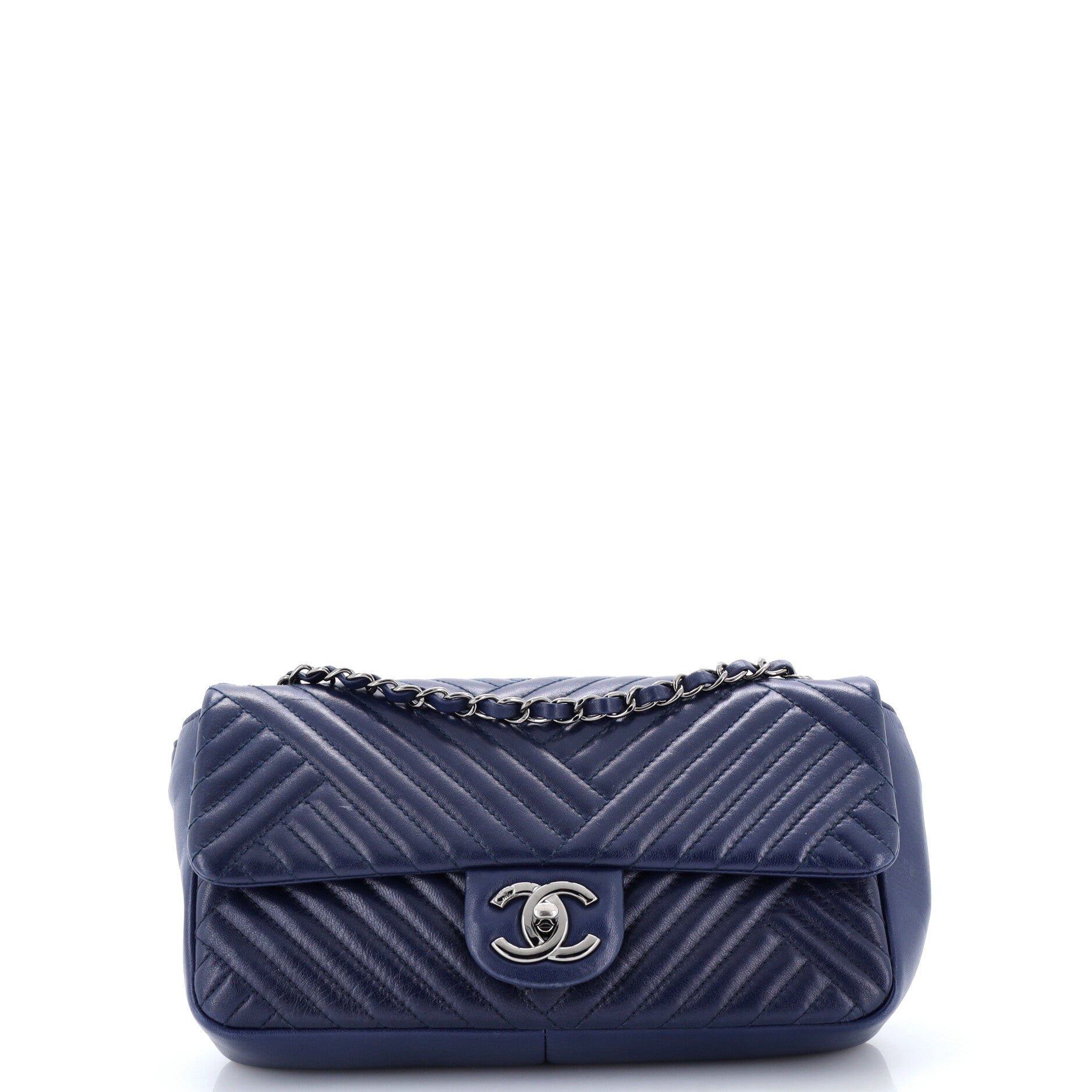 CC Crossing Flap Bag Chevron Lambskin Medium