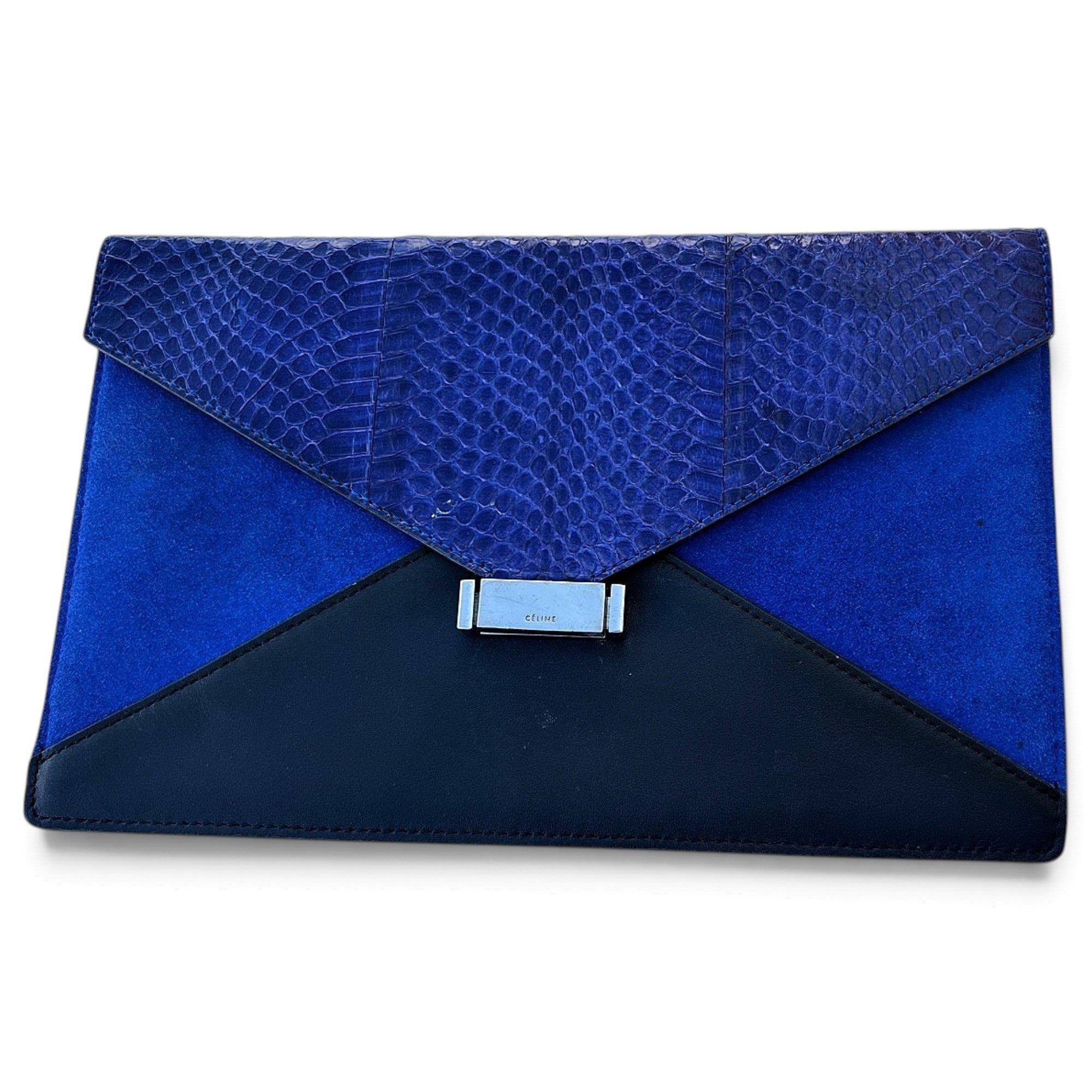 Clasp leather clutch bag
